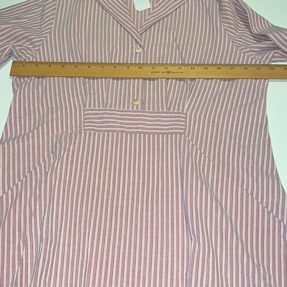 Flax Red and Cream Striped Cotton 3/4 SleevesPullover Top Size Small - Picture 9 of 9